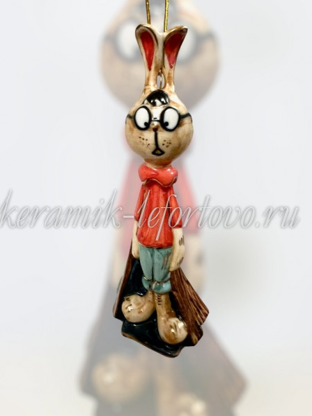 Елочная игрушка "Кролик из Винии-Пуха" (цветная с золотом), ШФ-053С